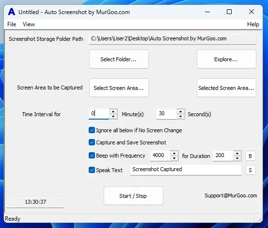 Screenshot of Auto Screenshot Software by MurGoo.com